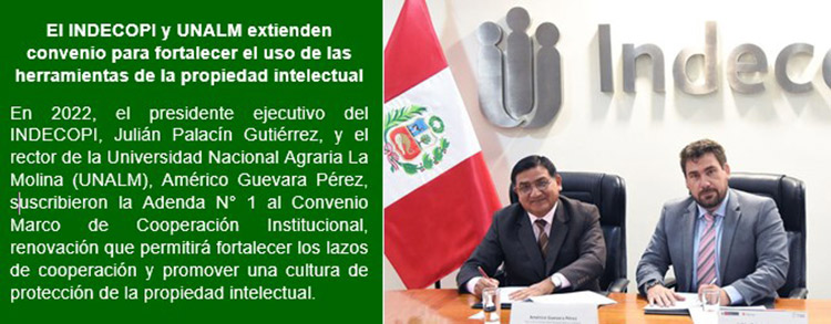 Julin Fernando Palacn Gutierrez presidente ejecutivo de INDECOPI, Dr Americo Guevara Rector UNALM