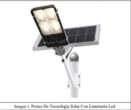 Postes de tecnologia solar con luminaria led