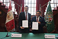 Rector UNALM, Dr. Américo Guevara Pérez y Dr. Jonathan Golergant Niego, Rector UTP