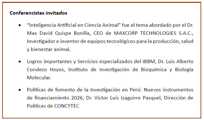 cuadro de conferencistas Invitados