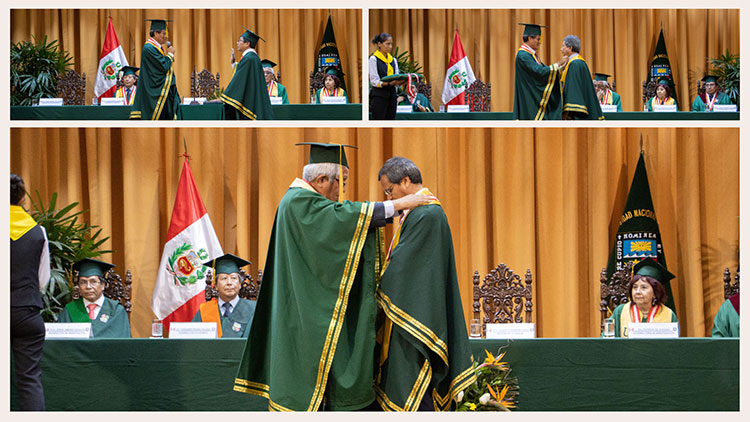Ceremonia de investidura del rector de la UNALM durante la juramentación de autoridades para el periodo 2026–2031