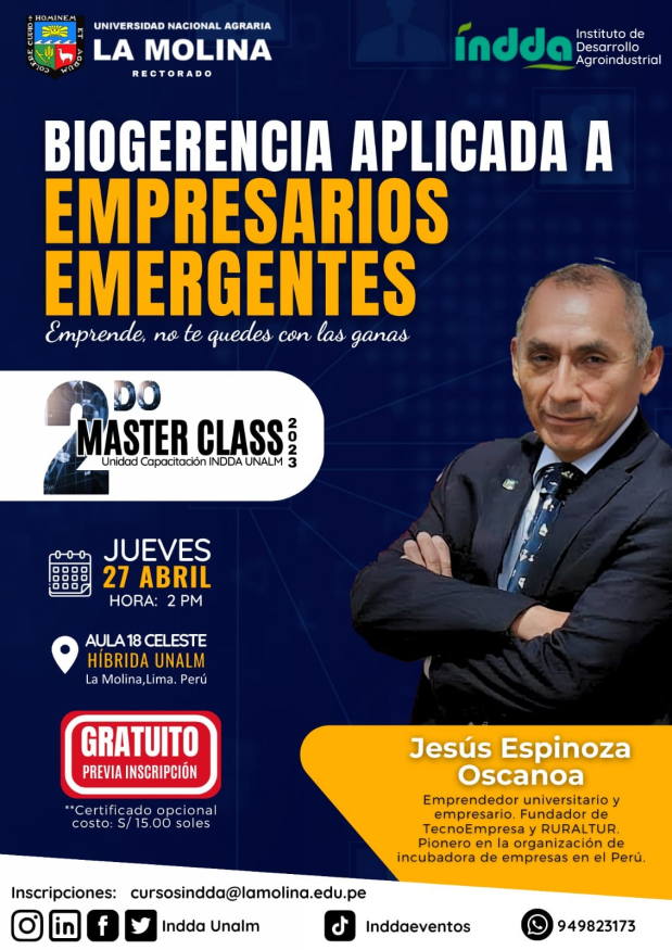 CURSO MASTER CLASS BIOGERENCIA APLICADA A EMPRESARIOS EMERGENTESe